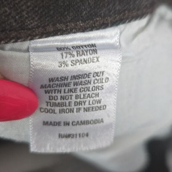 Wonderly Brown Tie Dye Mid-Rise Skinny Ankle Jeans Powerstretch Sleek Sculpt 14 - Picture 9 of 9